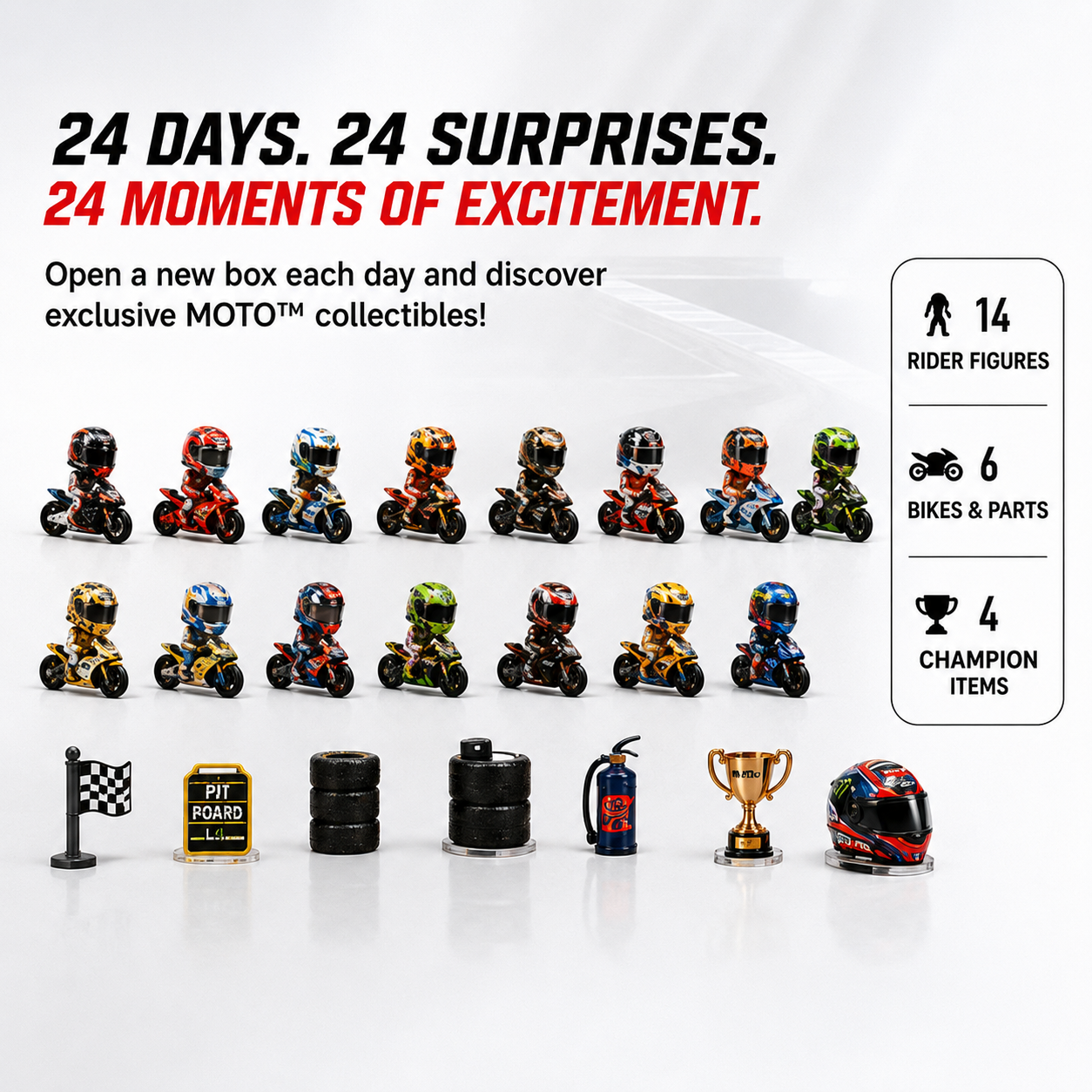 24 motorcycle racing advent calendar surprises