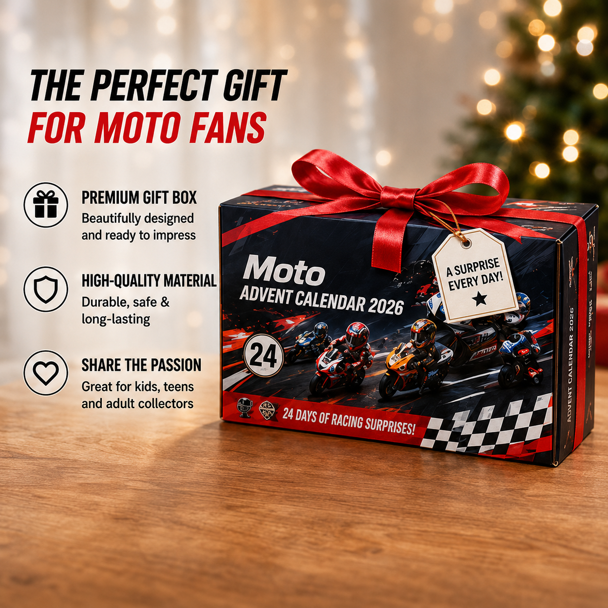 Motorcycle racing advent calendar Christmas gift box